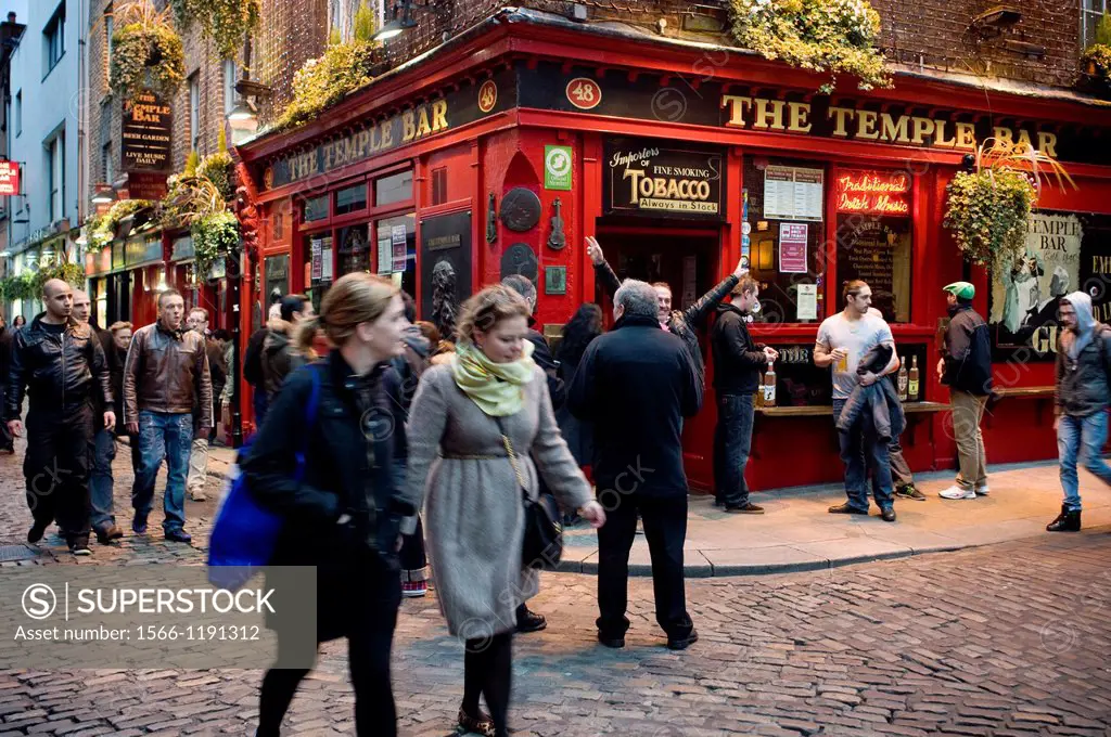 The heart of the most touristy area of Dublin: Temple Bar