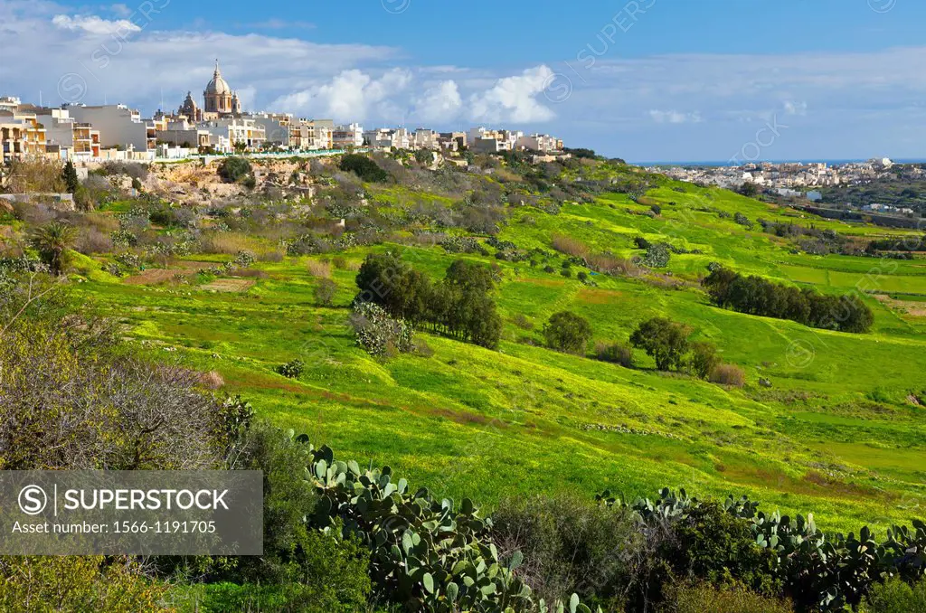 Nadur Village and Qala Village, Gozo Island, Malta, Europe.