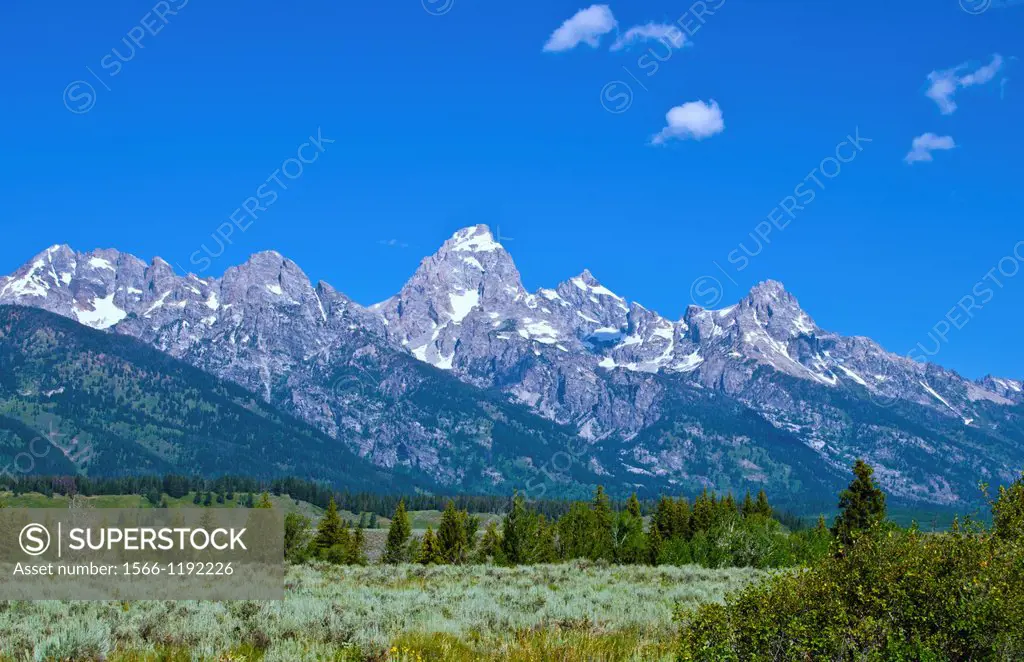 Grand Tetons Mountain range in beautiful Jackson Hole Wyoming with natural beauty everywhere