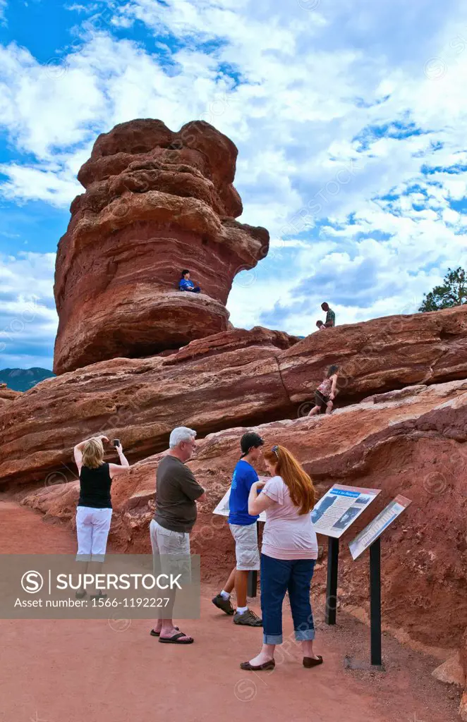 Colorado Springs Colorado Garden of the Gods National Park Balanced Rock attraction boulder