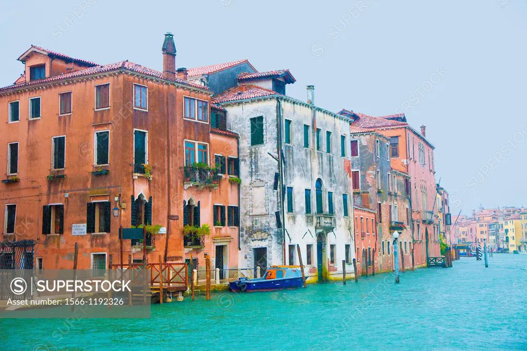 Italy, Venice: Grand Canal in the rain