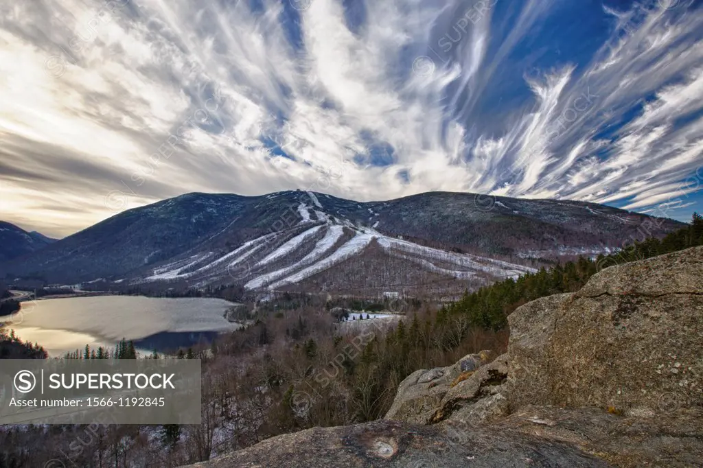 HDR Image of Franconia Notch State Park - Cannon Mountains during the late autumn months in the White Mountains, New Hampshire USA