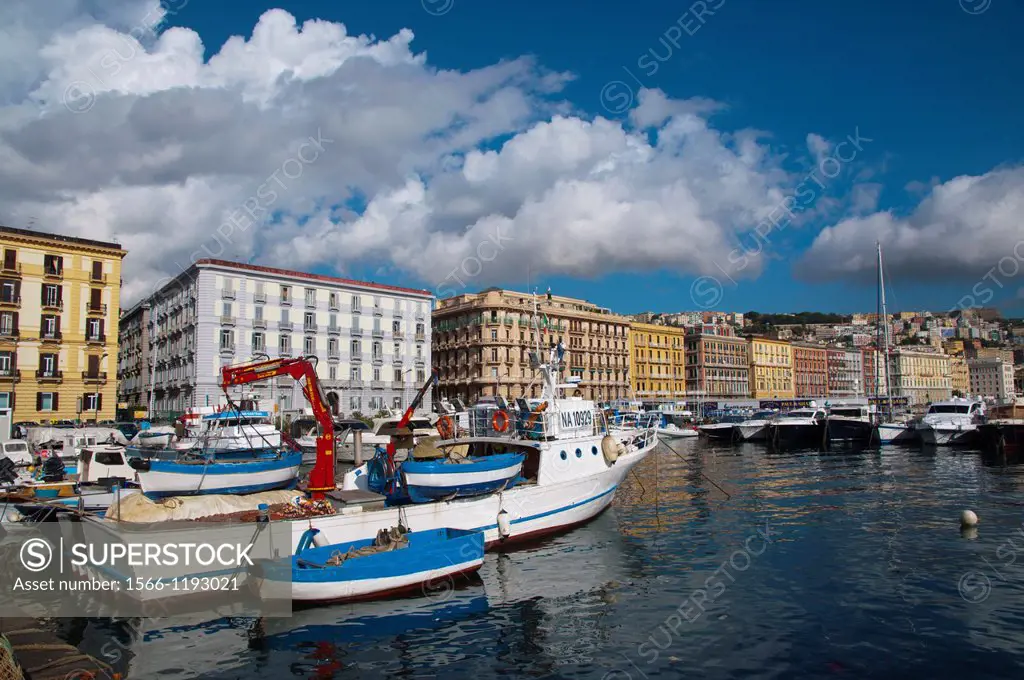 Molo di Mergellina port Mergellina district Naples city La Campania region southern Italy Europe