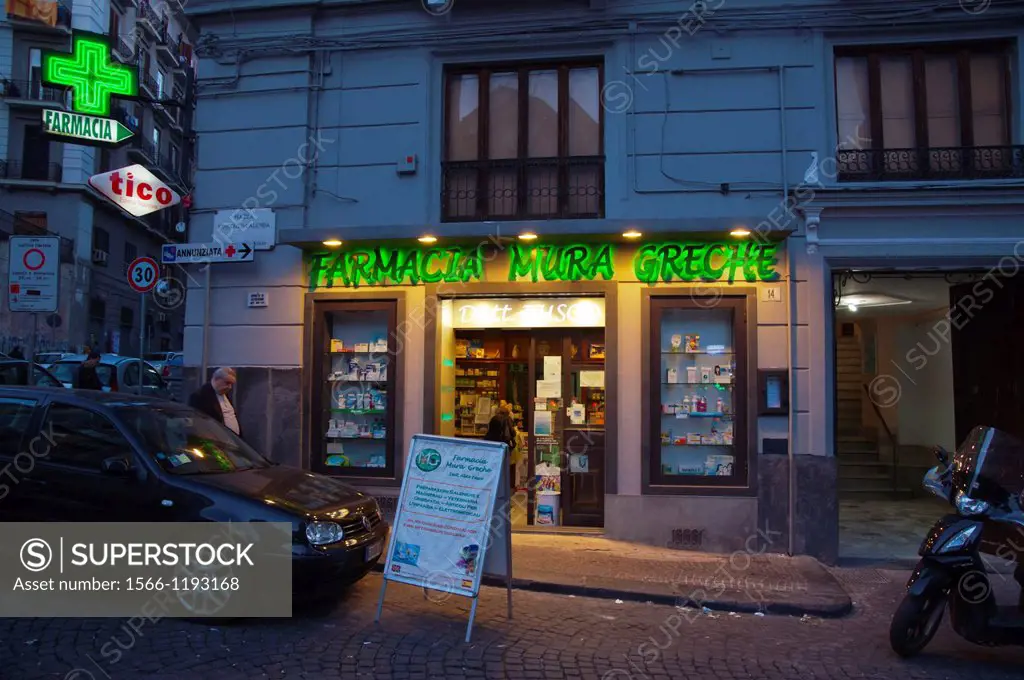 Farmacia Mura Greche pharmacy Forcella district the centro storico Naples city La Campania region southern Italy Europe