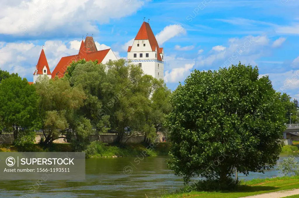 Ingolstadt, New Castle, Neues Schloss castle, Danube river, Upper Bavaria, Bavaria, Germany,