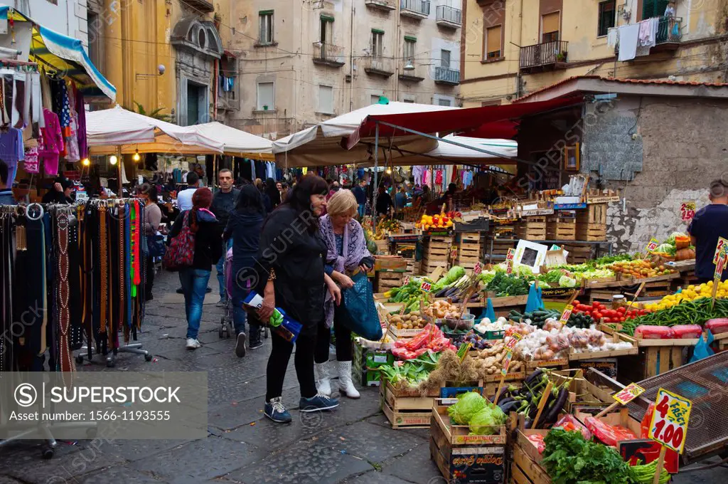 Piazza Santa Maria della Fede market San Lorenzo district central Naples city La Campania region southern Italy Europe