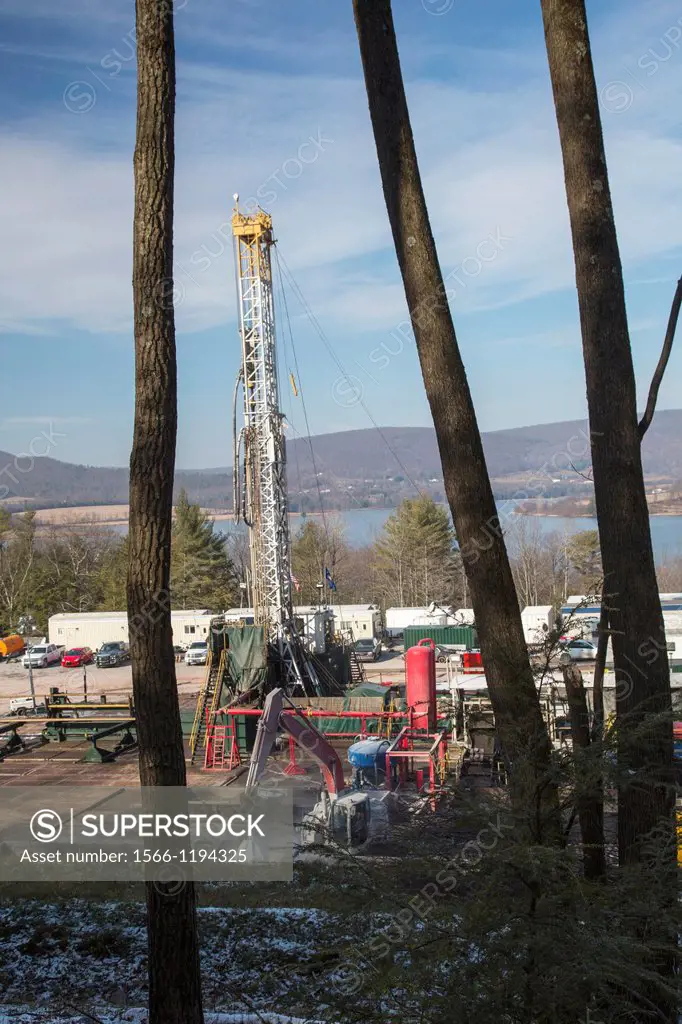 Williamsport, Pennsylvania - An Atlas Energy Resources natural gas well being drilled in rural Lycoming County in preparation for hydraulic fracturing...