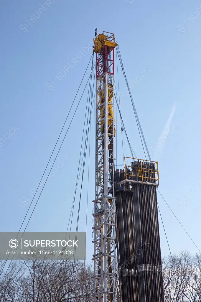 Williamsport, Pennsylvania - A natural gas well being drilled in rural Lycoming County in preparation for hydraulic fracturing fracking