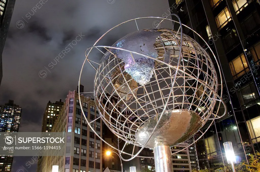 World Globe, Unisphere, design by Kim Brandell, Columbus Circle, Manhattan, Broadway, USA