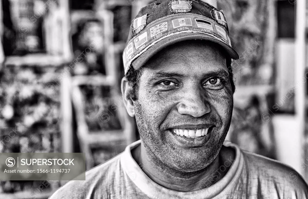 Colorful portrait of local man with no hearing in Havana Habana Cuba
