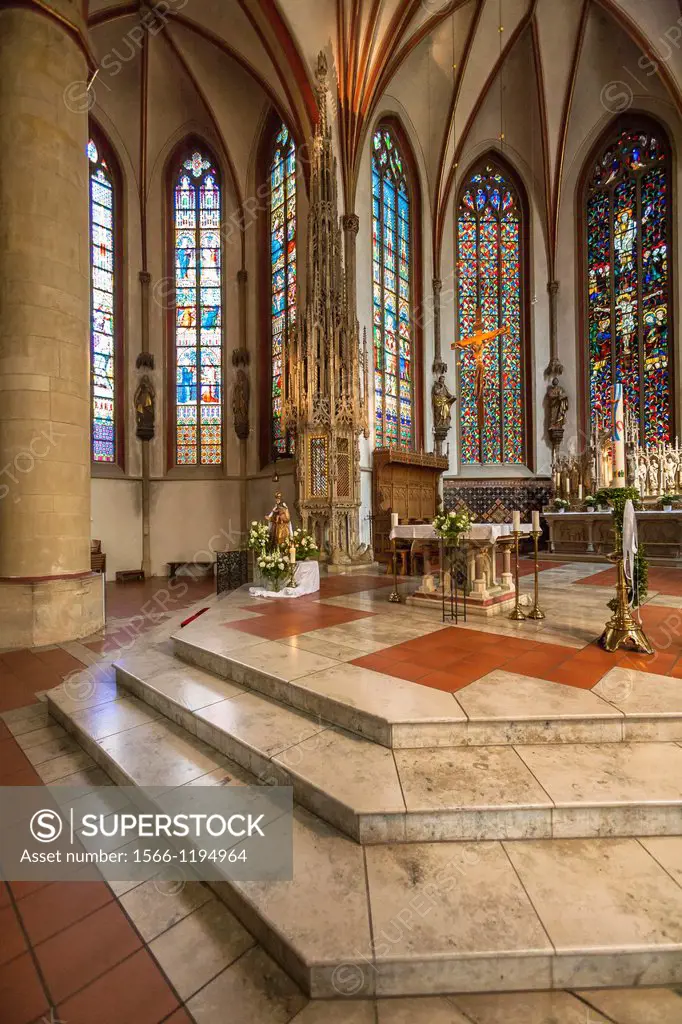Inside the historic St Felizitas cathedral in Luedinghausen, North Rhine-Westphalia, Germany, Europe