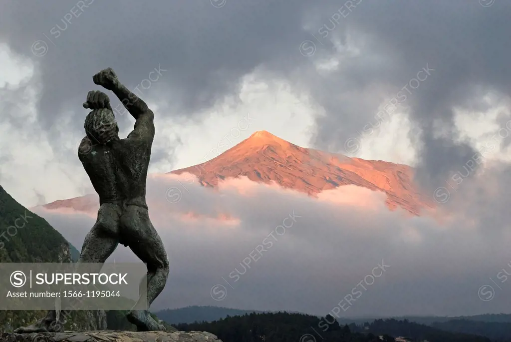 statue of Guanche King Bentor who fought the last battle against the Spanish army Though he was defeated, rather than surrendering he threw himself fr...