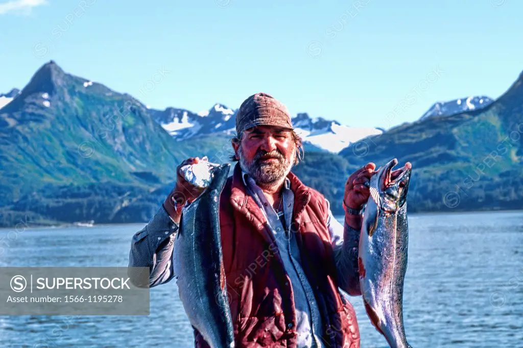 Salmon Fisherman at Valdez Alaska USA
