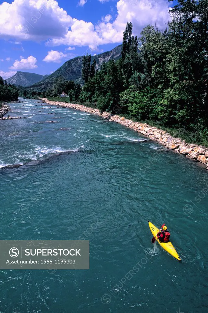sport kayaking on the Beautiful Le Verdon River in Castellane Provence France
