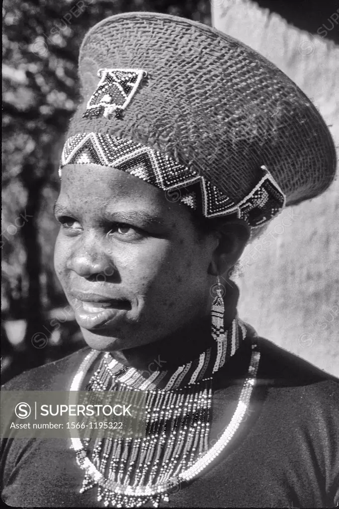 Colorful Woman in Native Zulu Tribe at Shakaland Center South Africa
