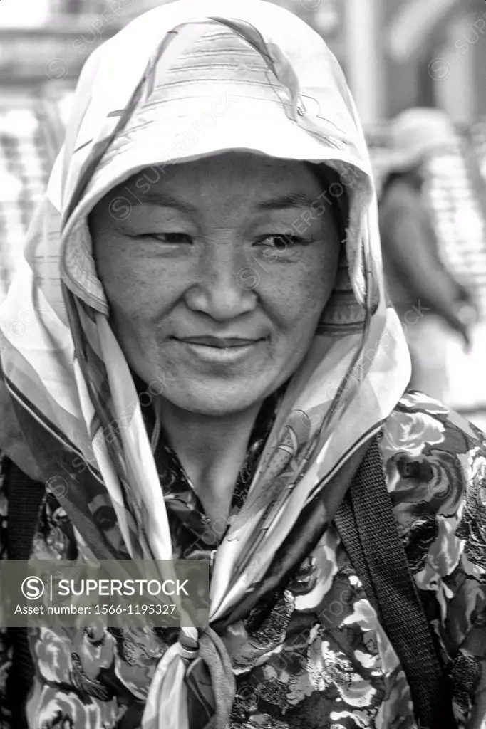 Colorful Portrait of Native Woman in Ulaan Baatar Mongolia