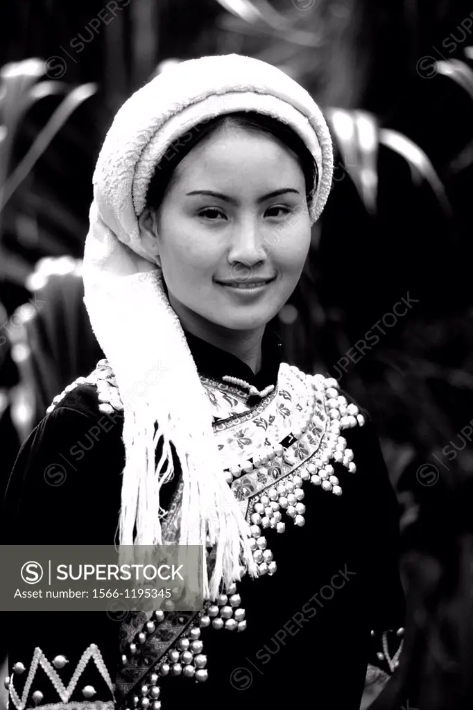 Yunnan woman in traditional costume in Kumming China