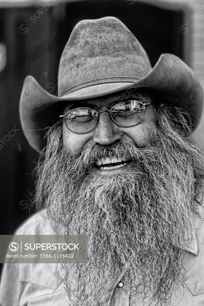 Abstract portrait of cowboy with gray beard in Billings Montana