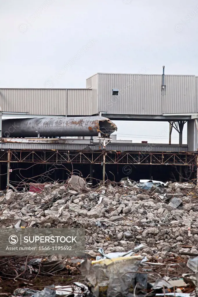 Wixom, Michigan - Demolition of part of Ford´s Wixom Assembly plant  The plant was once Ford´s largest North American assembly plant  It has been clos...
