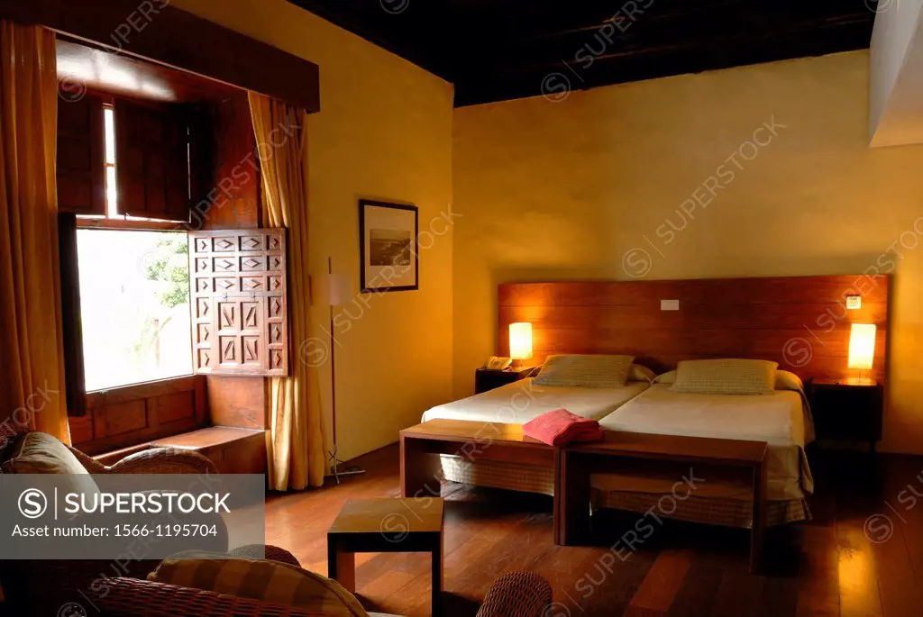bedroom of La Quinta Roja hotel, Garachico, Tenerife, Canary Islands, Atlantic Ocean