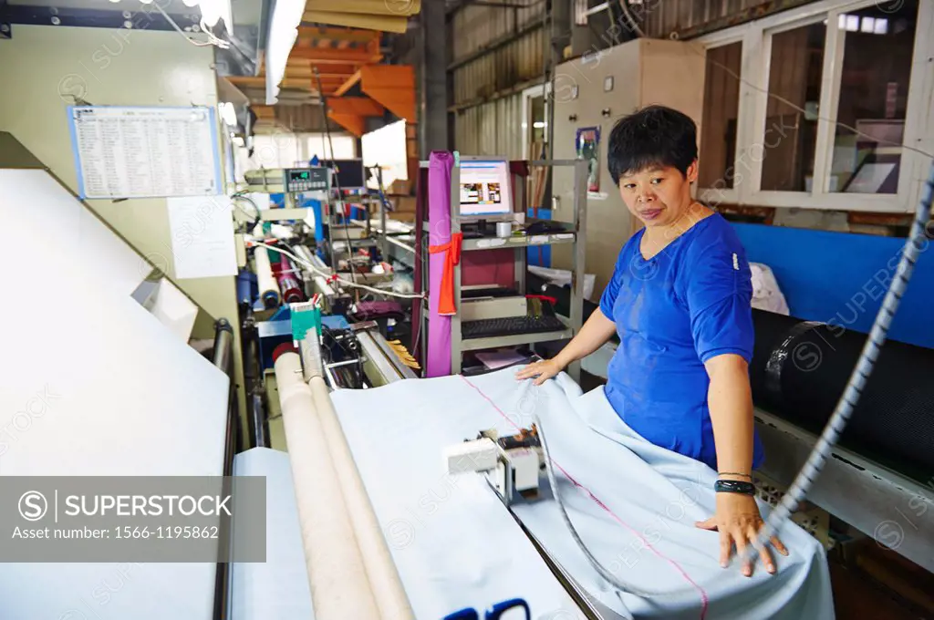 A factory and research laboratory where fabric is researched, produced and manufactured