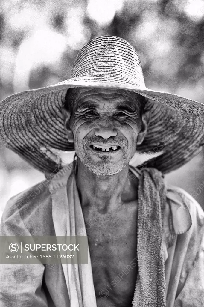 Interesting portrait of Chinese farmer near Beijing China