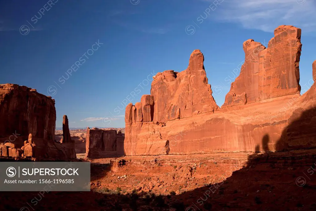 Park Avenue rock formation, Arches National Park just outside of Moab, Utah, United States of America, USA