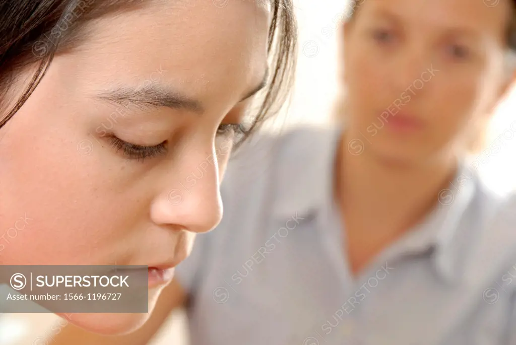 Counselling  Counsellor listening to a depresssed patient during a consultation
