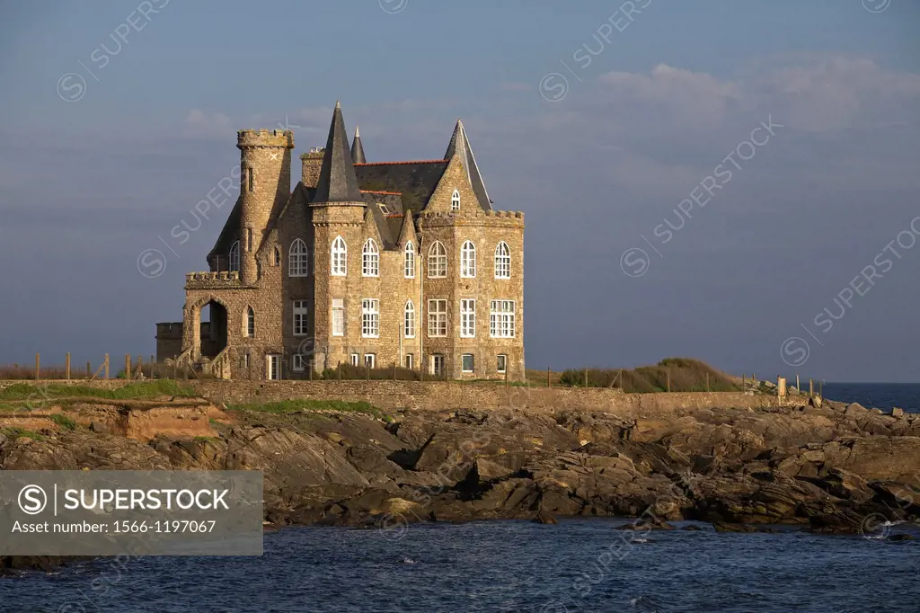 Turpault castle, wild coast of Quiberon, Morbihan, Brittany, France