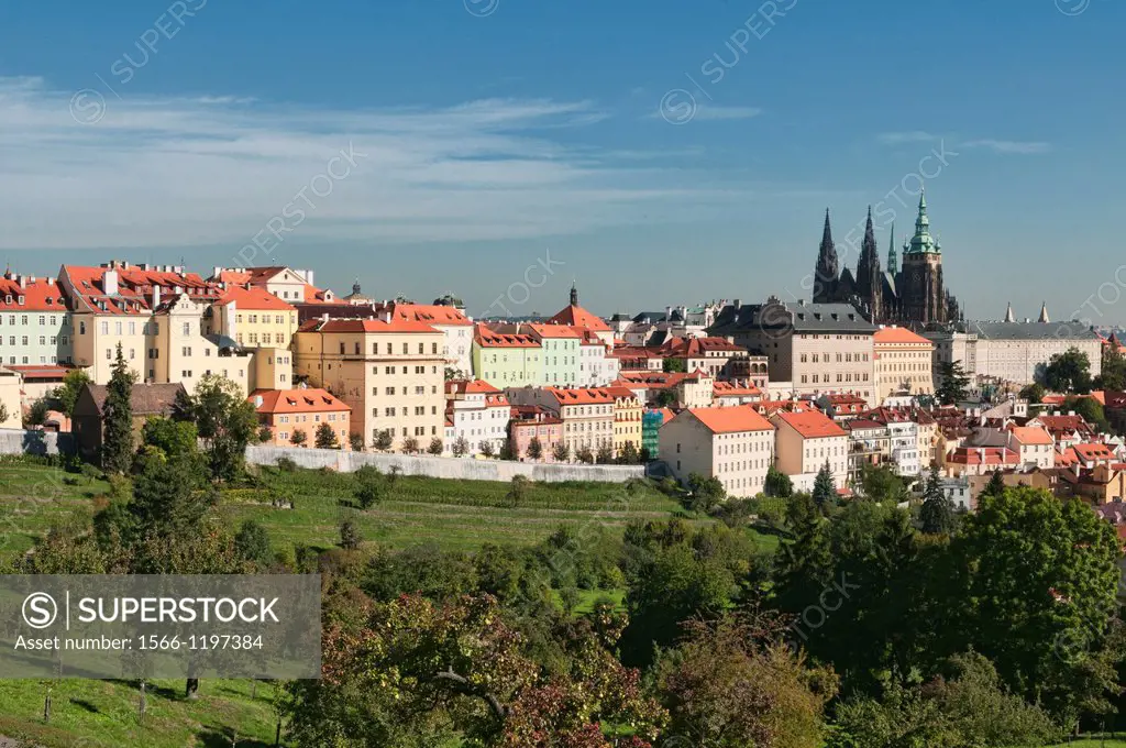 view of Prague Castle and the city, Prague, Czech Republic