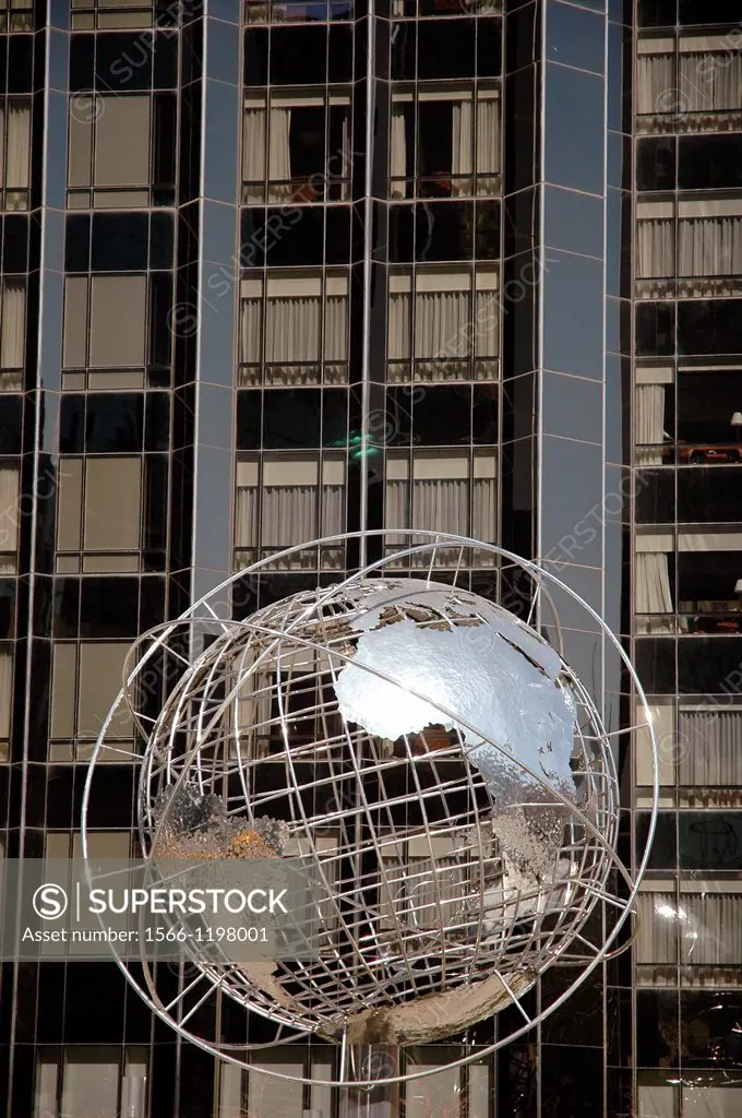 New York City, The Unisphere sculpture by Columbus Circle, Midtown Manhattan