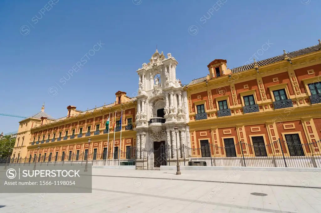 The Palace of San Telmo, Palacio de San Telmo, the seat of the presidency of the Andalusian Autonomous Government, Seville, Sevilla, Andalusia, Spain.