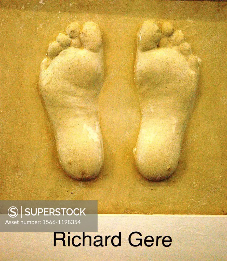 New York City, Richard Geres footprint at Bryant Park, during an anti-AIDS campaign, Midtown Manhattan