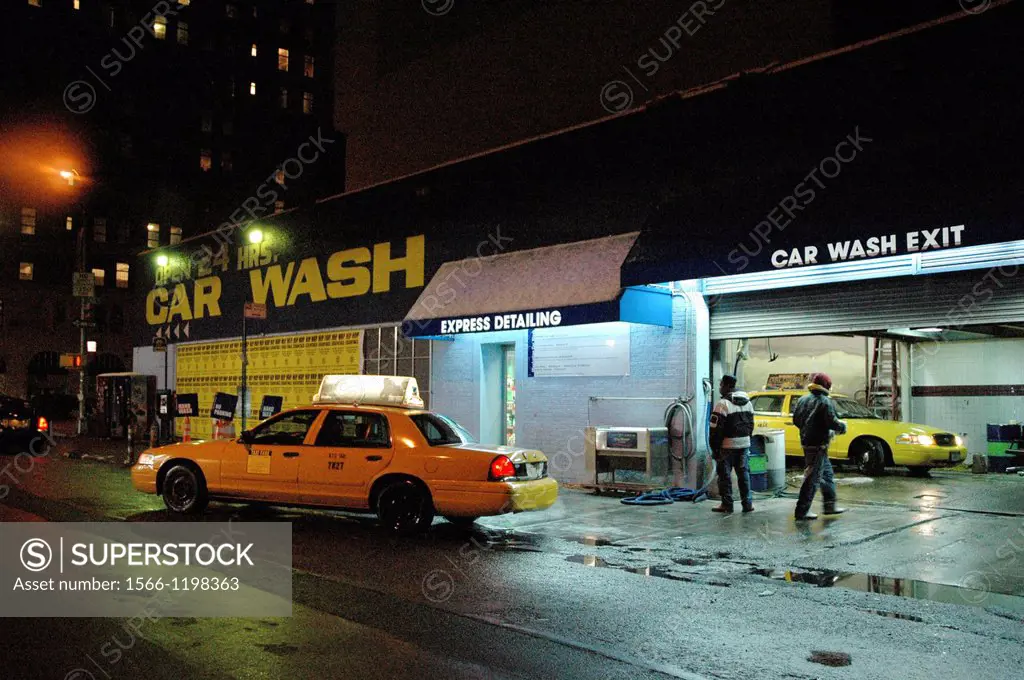 New York City, car wash in Chelsea, Downtown Manhattan