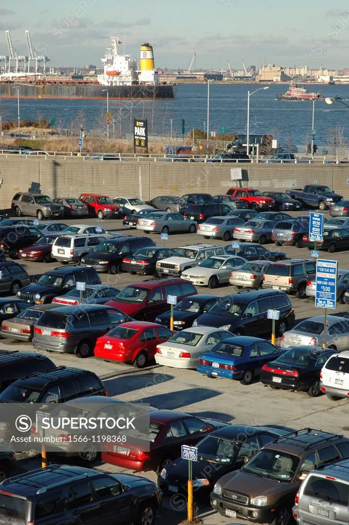 New York City, parking lot by the ferry station to Manhattan, Staten Island