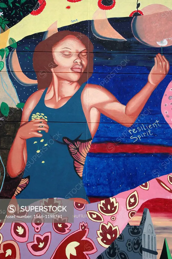 New York City, mural painting in Harlem, Uptown Manhattan