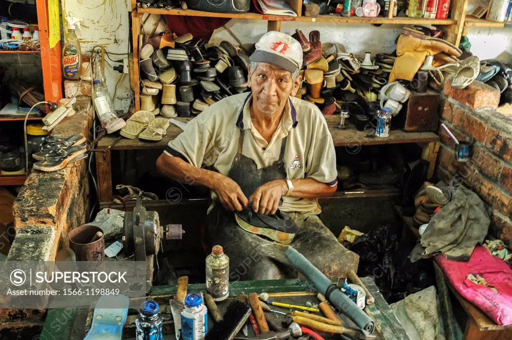 Shoe Repair man, Colombia, South America