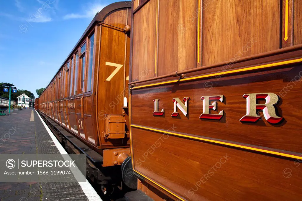 Vintage LNER Rolling Stock on the Poppy Line North Norfolk Railway at Sheringham Norfolk England