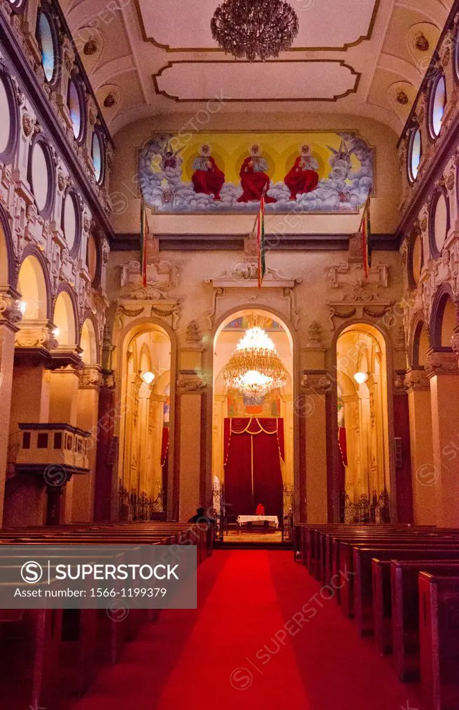 Addis Ababa Ethiopia Africa Trinity Cathedral Holy Trinity church capital city pillars interior pews arches
