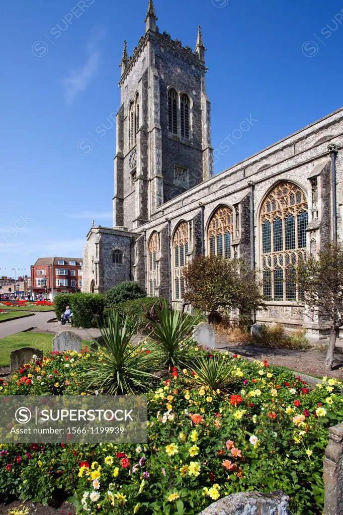 Summer Flowers at the Church of St Peter and St Paul at Cromer Norfolk England