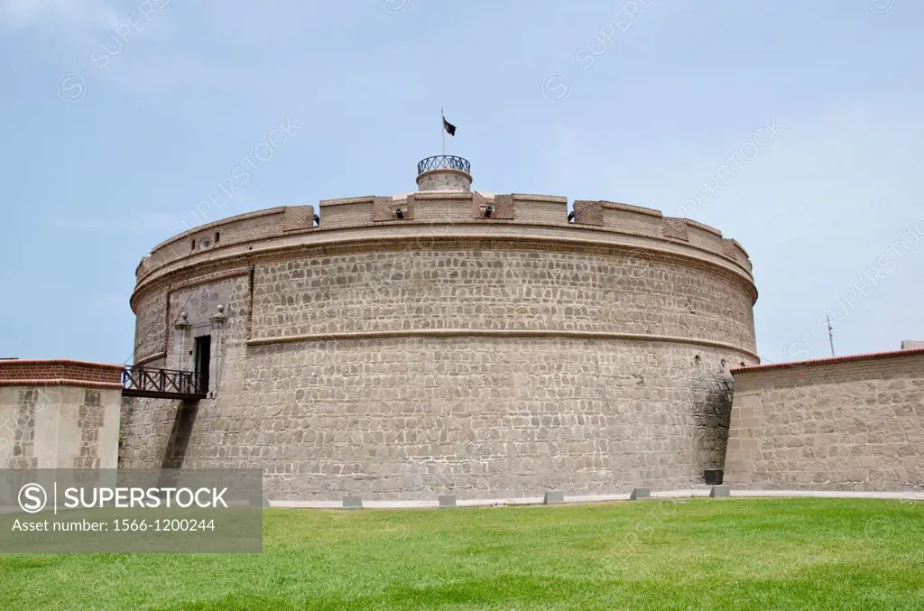 Real Felipe fort in Lima city  Peru King Tower 