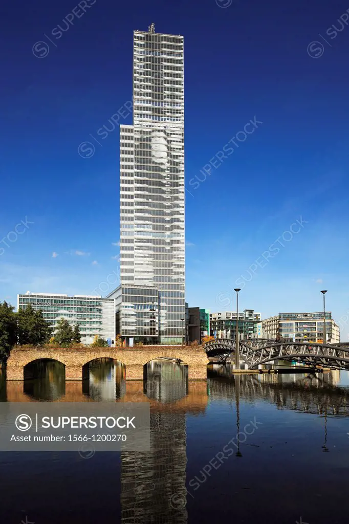 Germany, Cologne, Rhine, Rhineland, North Rhine-Westphalia, NRW, Mediapark, Koelnturm, Cologne Tower, office building