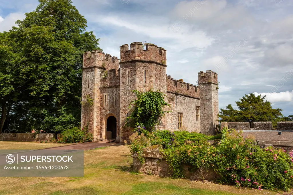 The 14th-century Great Gatehouse, Dunster Castle, Somerset, England, UK, Europe