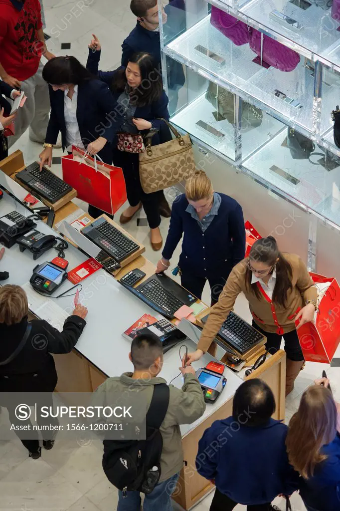 Shoppers in the Macy´s Herald Square flagship store in New York looking for bargains on Black Friday, the day after Thanksgiving Many retailers opened...