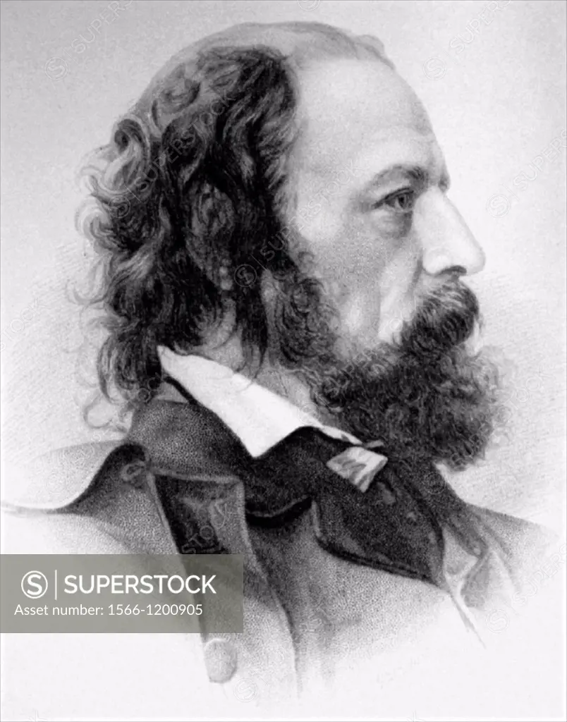Alfred Lord Tennyson the famous poet - from the archives of Press Portrait Service  formerly Press Portrait Bureau