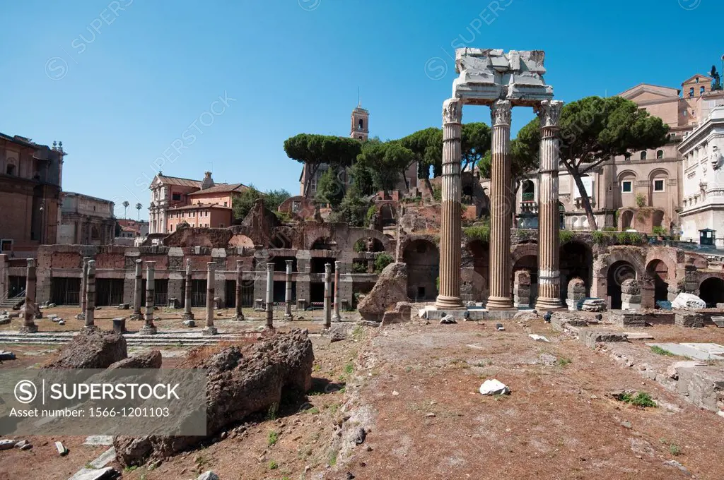 Italy, Lazio, Rome, Roman Forum, The Temple of Castor and Pollux