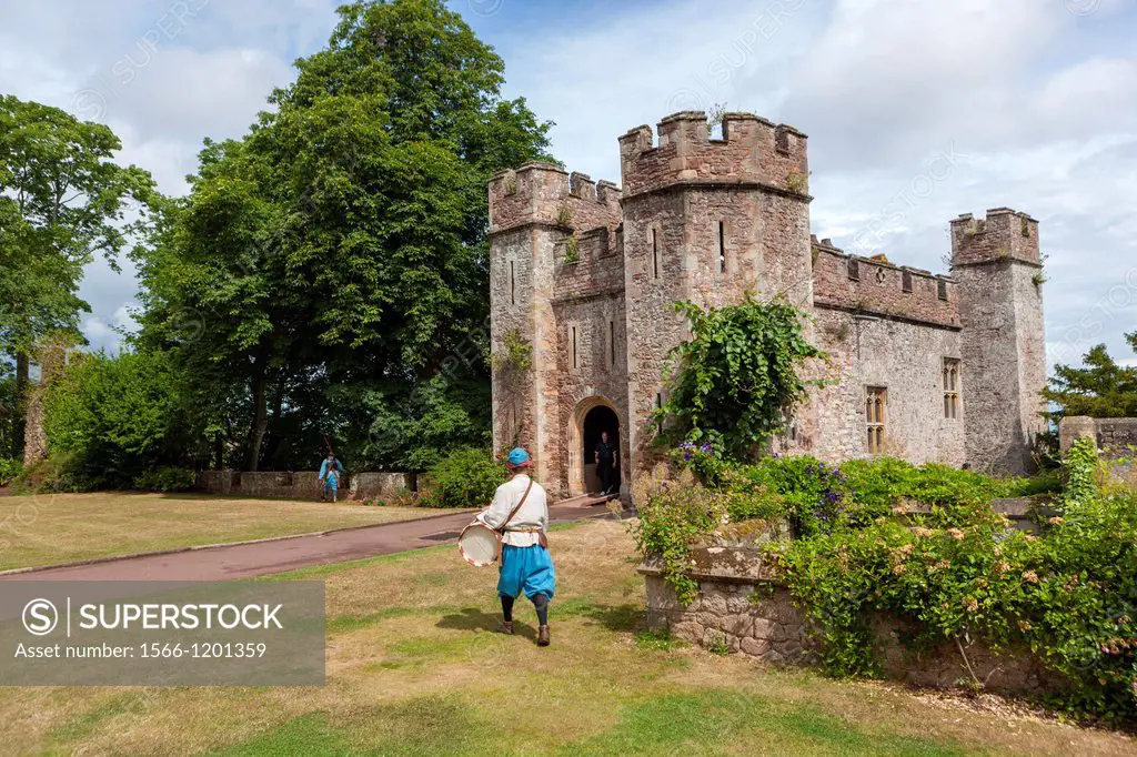 The 14th-century Great Gatehouse,Dunster Castle, Somerset, England, UK, Europe