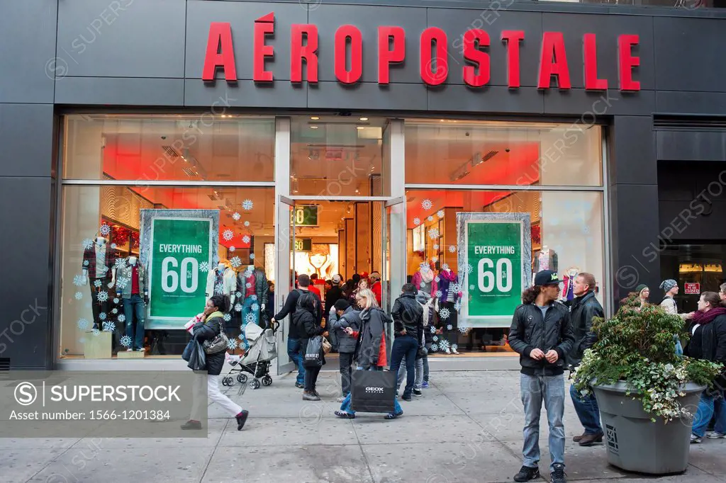 Shoppers outside the Aeropostale store in the Herald Square shopping district in New York on Thanksgiving Day Many retailers are opening their doors o...