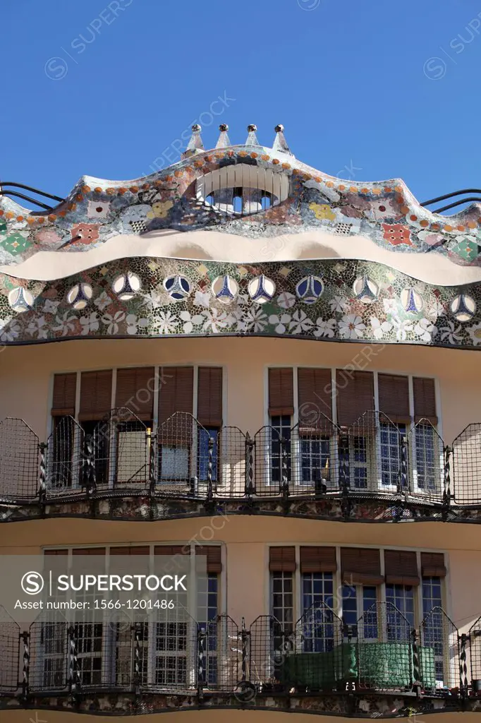 Barcelona, Casa Batlló by Gaudi Gaudi, backside