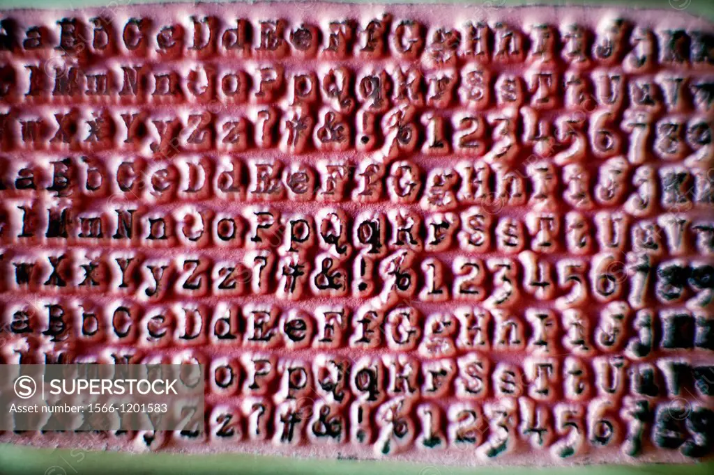 sello de caucho con abecedario, alphabet rubber stamp,